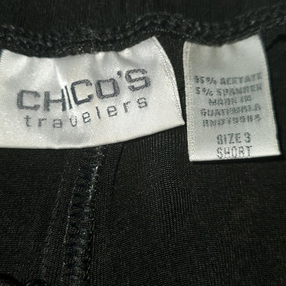 Chico's‎ Travelers Short Black Elastic No Iron Dress Sz. 3P (16) Pants - Picture 3 of 7
